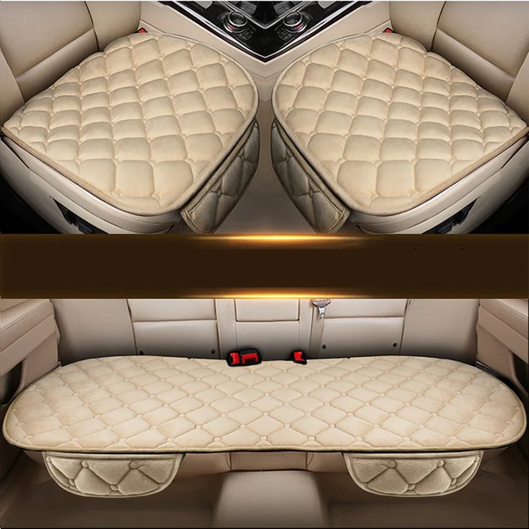 Car Seat Cover Front/Rear Flax/Linen Seat Cushion Protector Pad