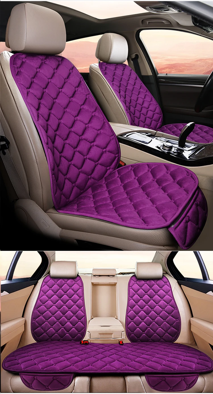 Car Seat Cover Front/Rear Flax/Linen Seat Cushion Protector Pad