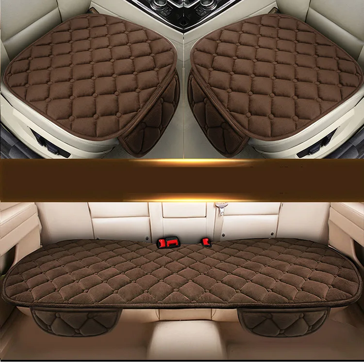 Car Seat Cover Front/Rear Flax/Linen Seat Cushion Protector Pad