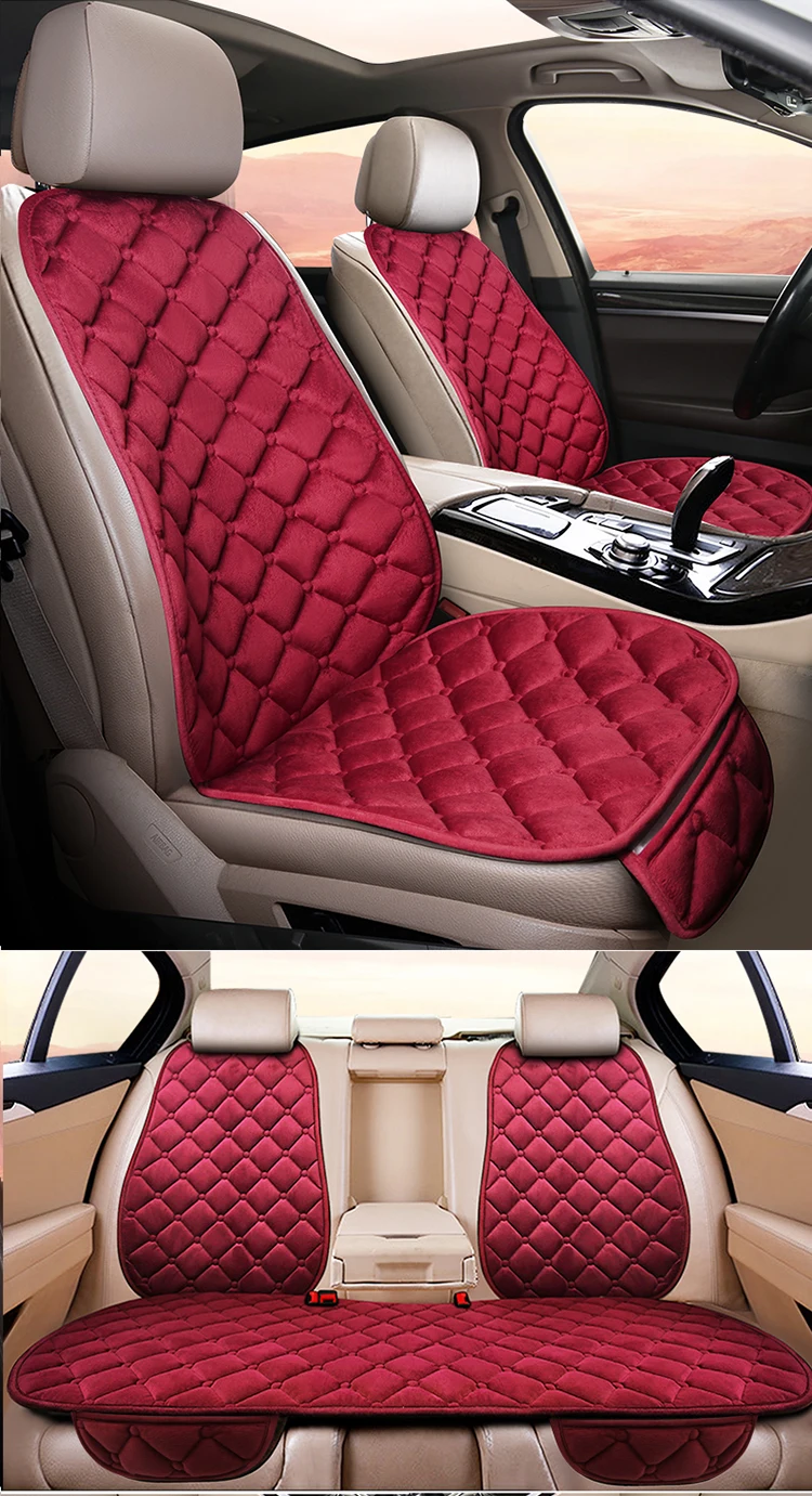Car Seat Cover Front/Rear Flax/Linen Seat Cushion Protector Pad