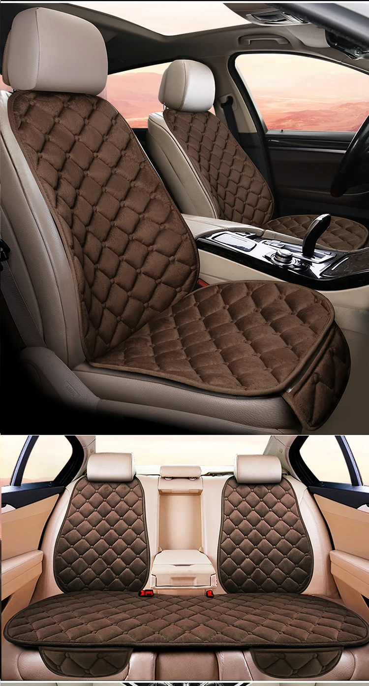 Car Seat Cover Front/Rear Flax/Linen Seat Cushion Protector Pad