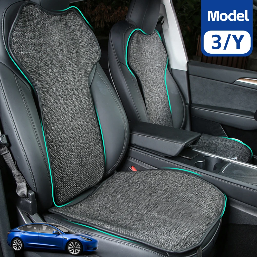 Car Flax Seat Pad Cover Comfortable Non-slip Breathable