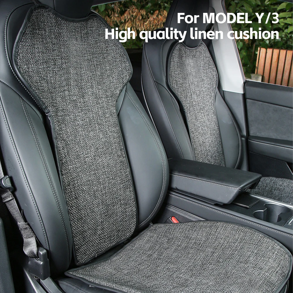 Car Flax Seat Pad Cover Comfortable Non-slip Breathable