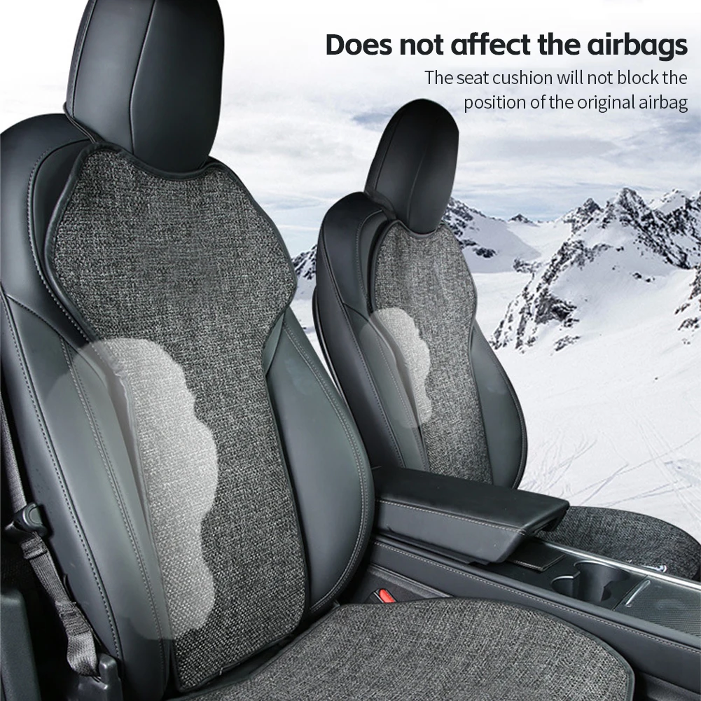 Car Flax Seat Pad Cover Comfortable Non-slip Breathable