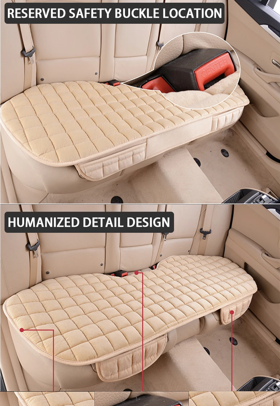 SEAMETAL Plush Car Seat Cover Anti Scratch