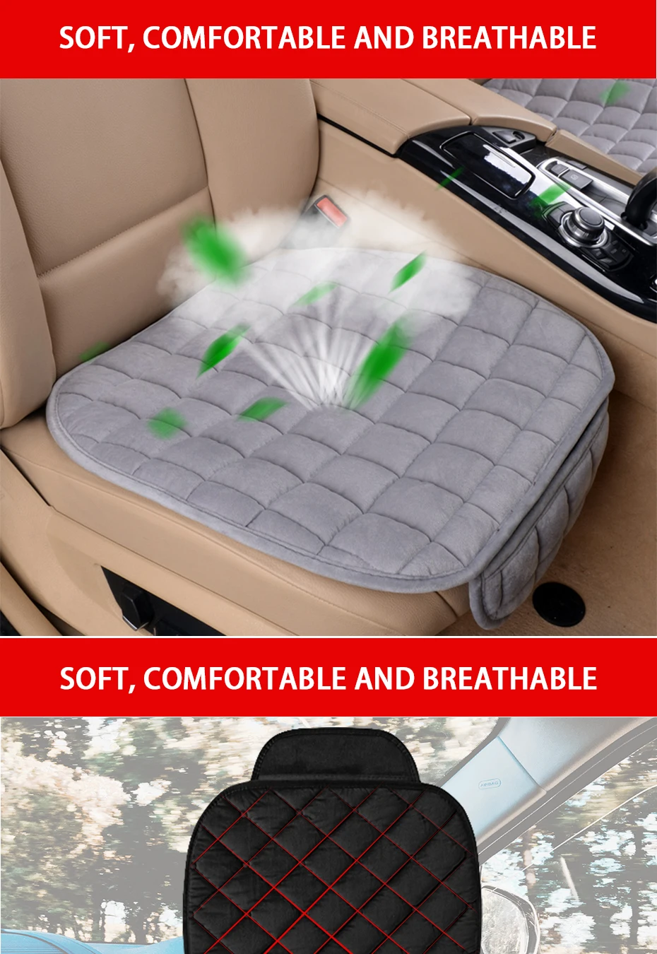 SEAMETAL Plush Car Seat Cover Anti Scratch