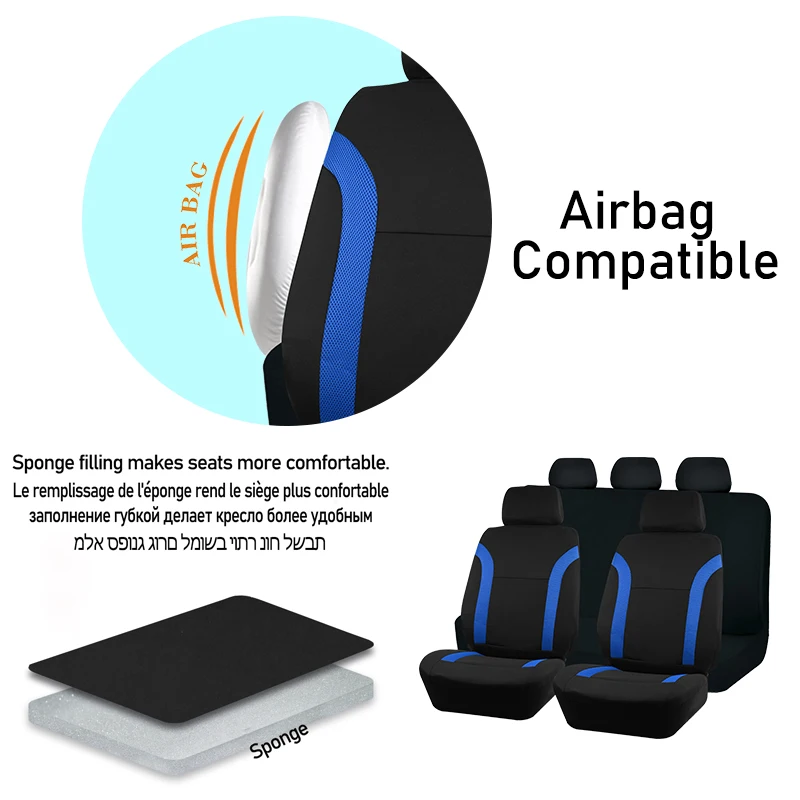AUTO PLUS Sports Universal Polyester Car Seat Cover Set AUTO PLUS Sports Universal Polyester Car Seat Cover Set