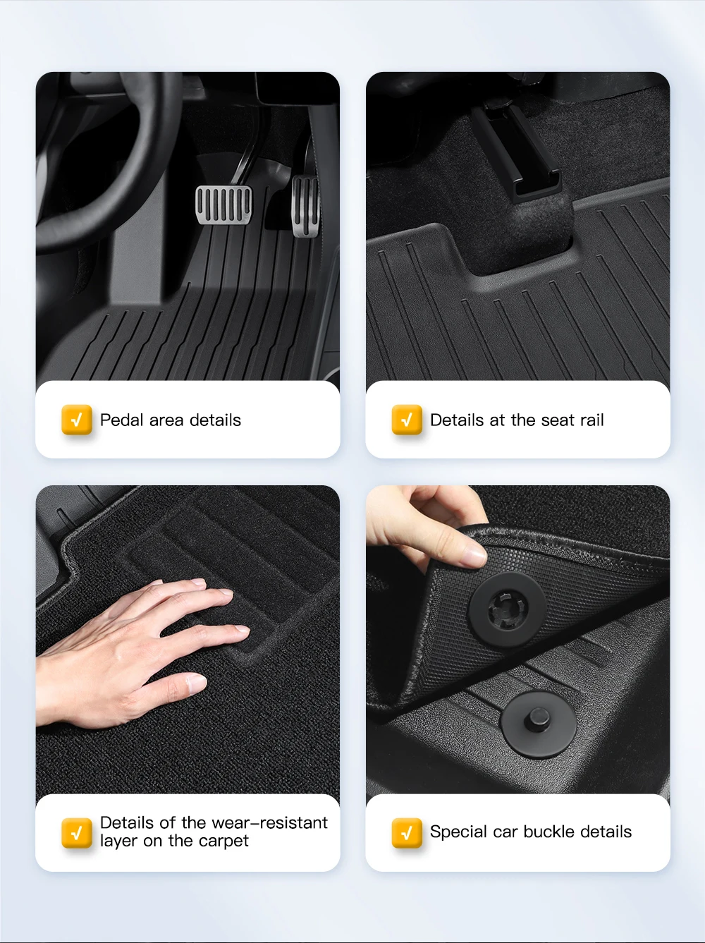 TPE waterproof Anti-Slip Set Floor Liner Mat