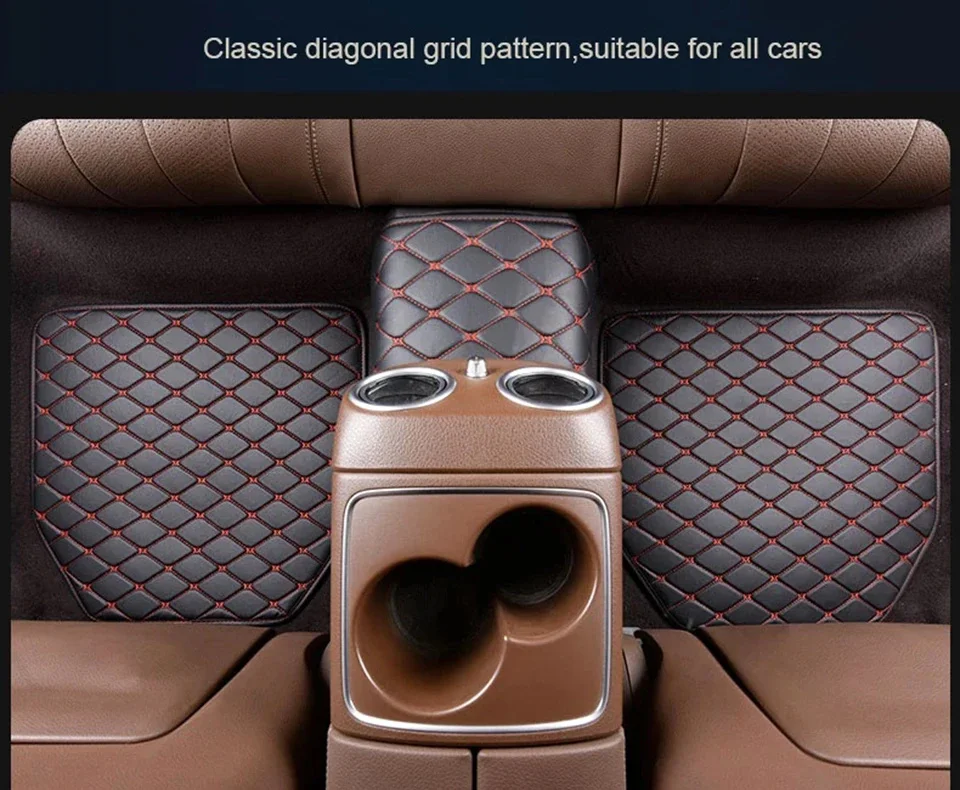 Universal Car Floor Mats 5PCS Quality PU Leather
