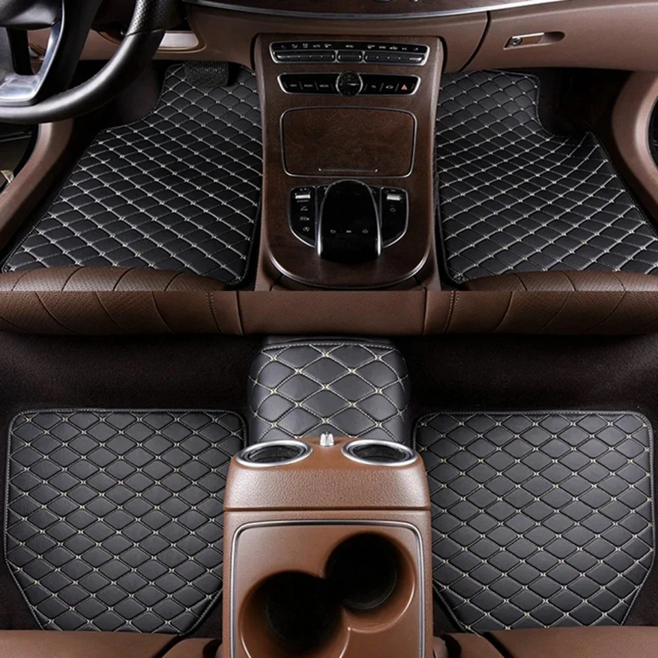 Universal Car Floor Mats 5PCS Quality PU Leather