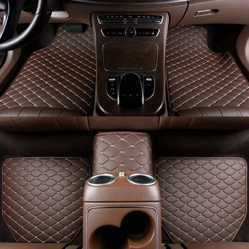 Universal Car Floor Mats 5PCS Quality PU Leather