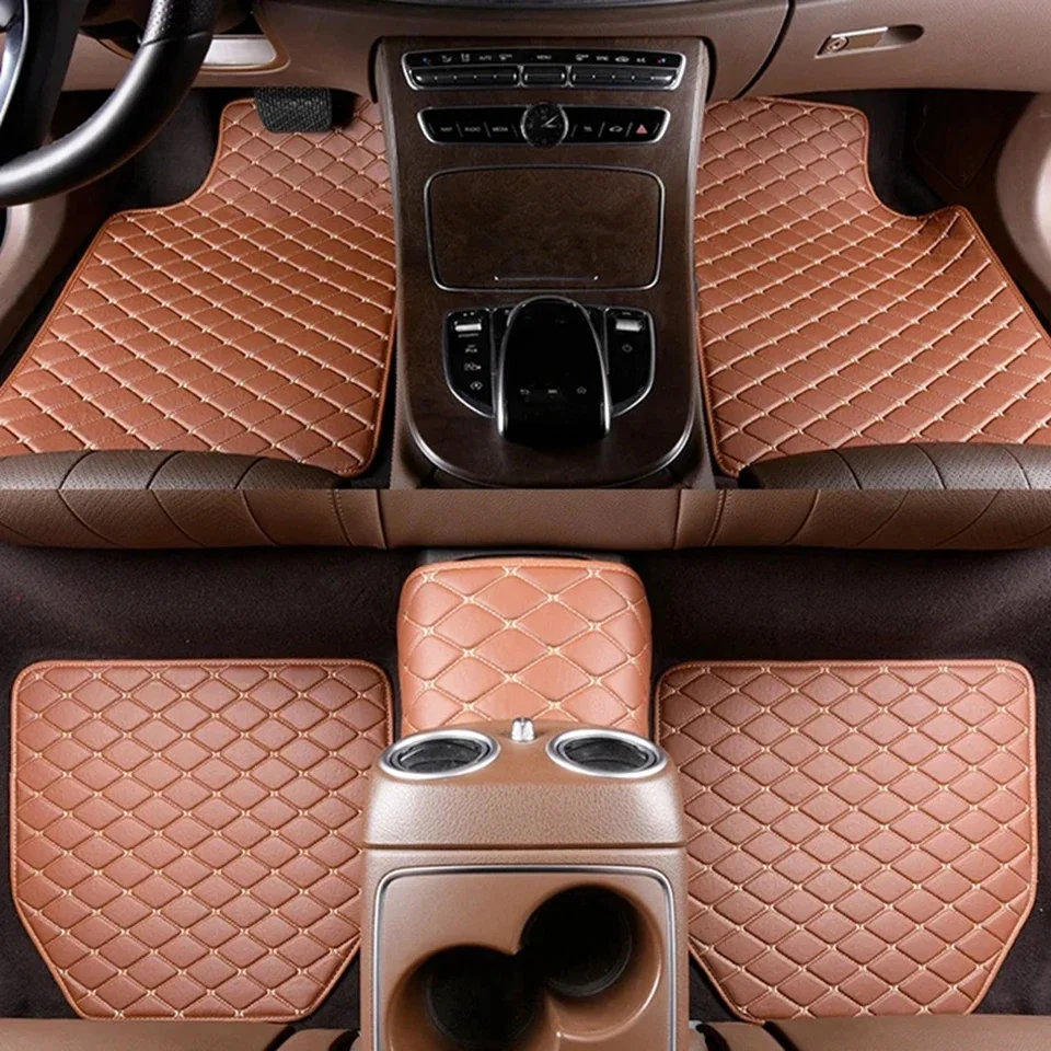 Universal Car Floor Mats 5PCS Quality PU Leather