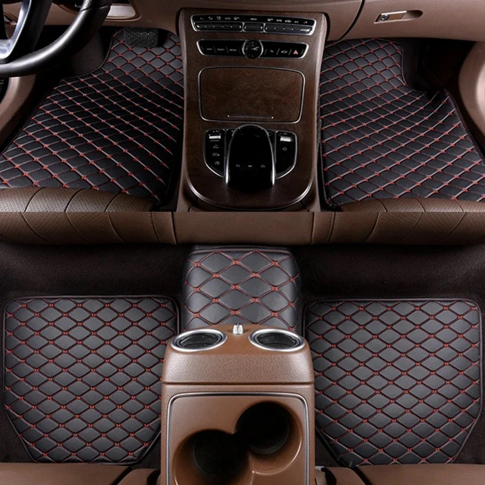 Universal Car Floor Mats 5PCS Quality PU Leather