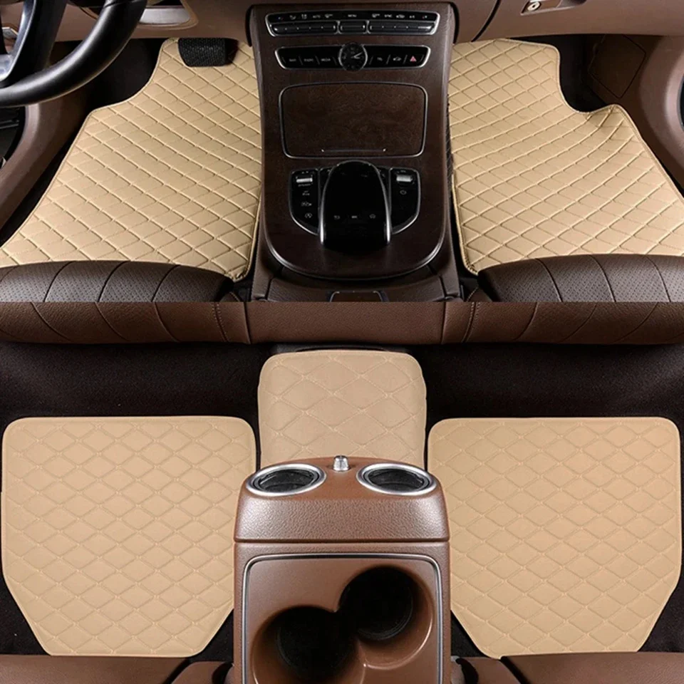 Universal Car Floor Mats 5PCS Quality PU Leather