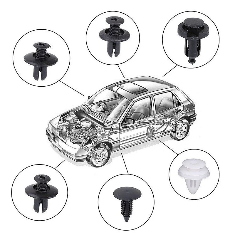 100pcs Auto Fastener Clip Kit Fender Rivet Clips