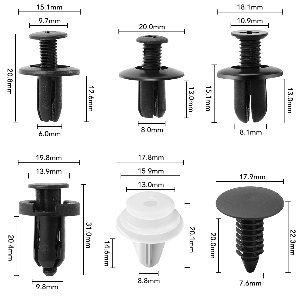 60pcs Mixed Auto Fastener Clip