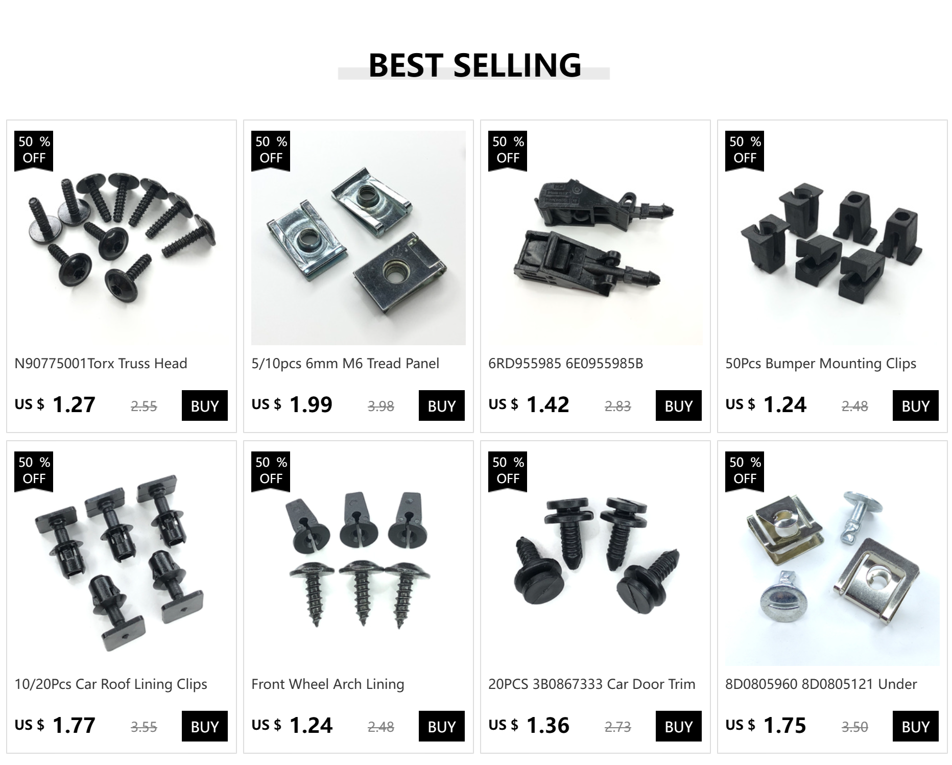 Sliver Car Door Trim Panel Lining Clips Metal