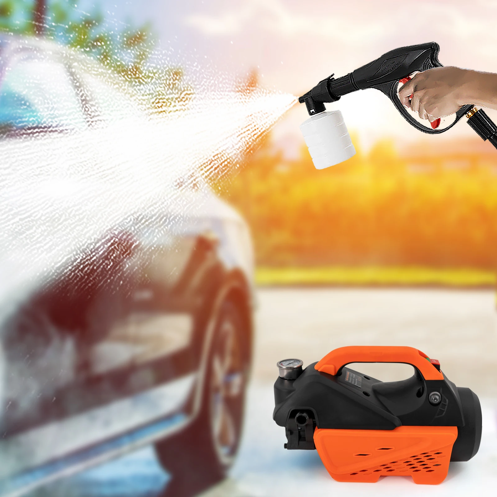 110V 8A Portable Electric High-Pressure Car Washer Water Spray 110V 8A Portable Electric High-Pressure Car Washer Water Spray