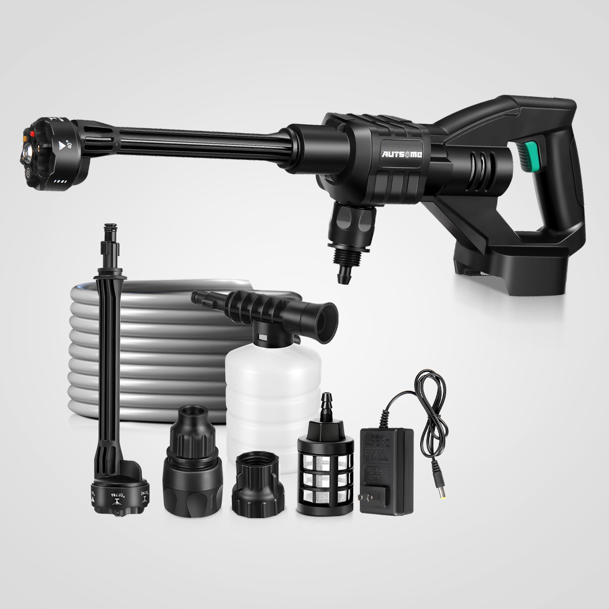 500W 100Bar Cordless Portable High Pressure Car Washer Gun