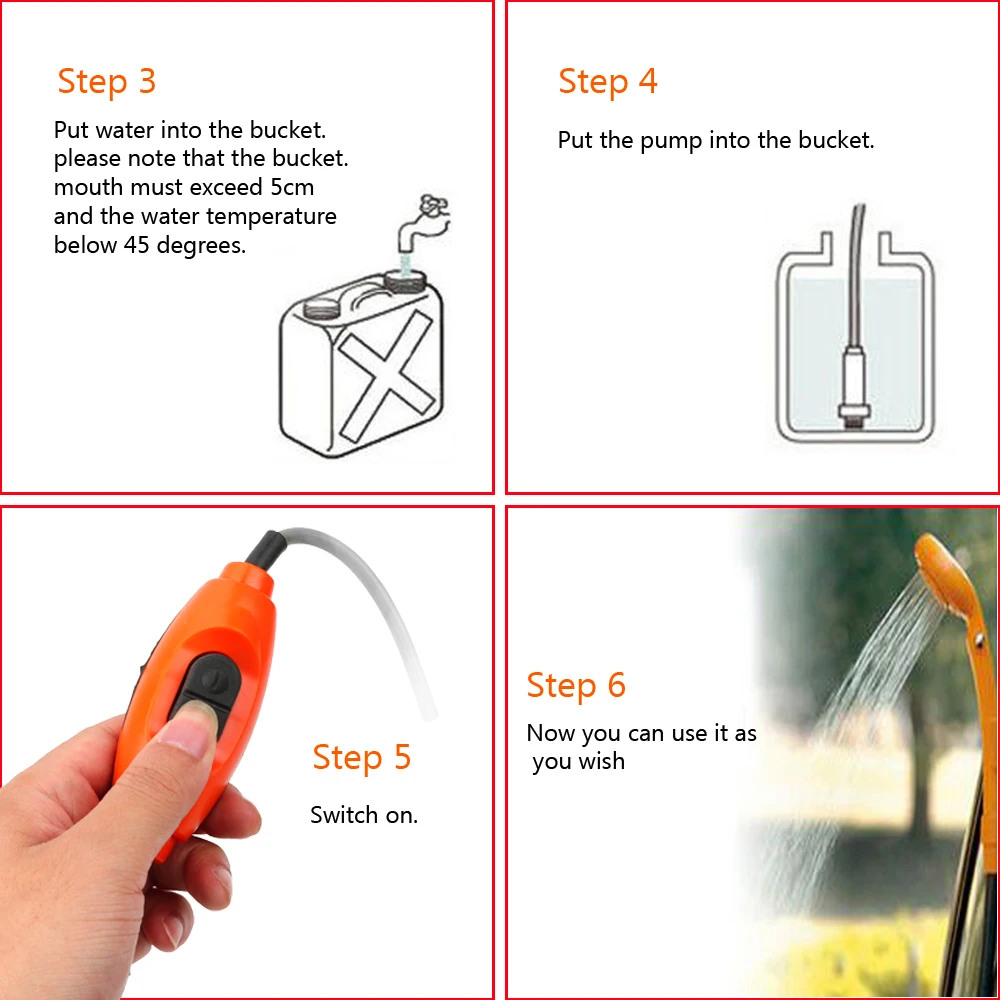 Portable Car Shower with Cigarette Lighter Cleaning Tool