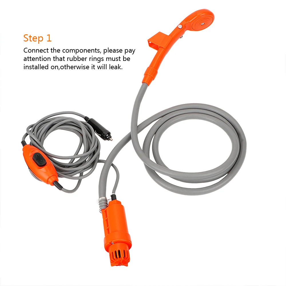 Portable Car Shower with Cigarette Lighter Cleaning Tool