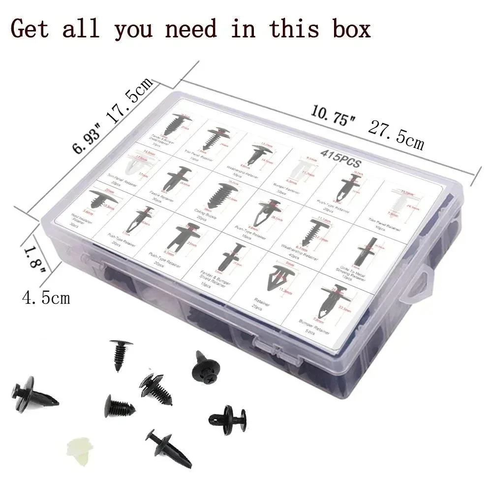 New 800pc-100Pc Car Fastener Clip Kit