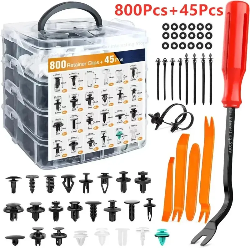 New 800pc-100Pc Car Fastener Clip Kit