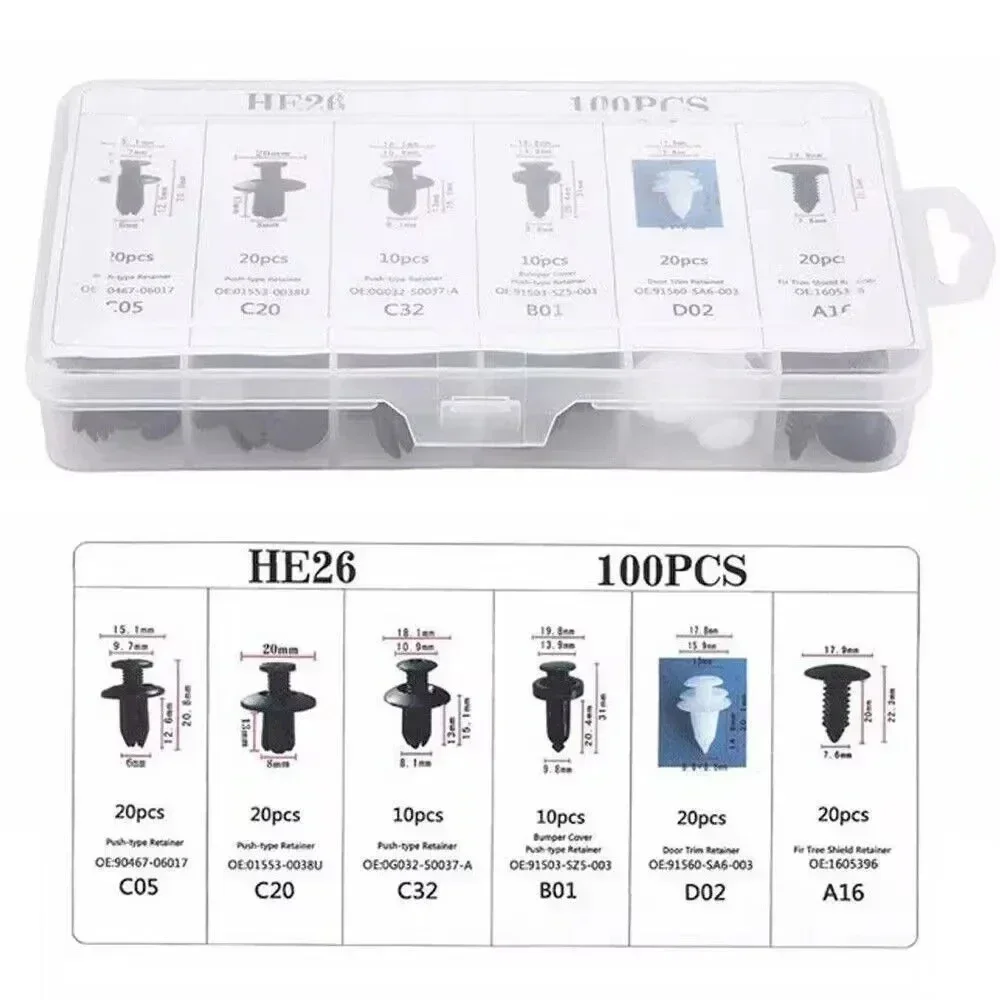 New 800pc-100Pc Car Fastener Clip Kit