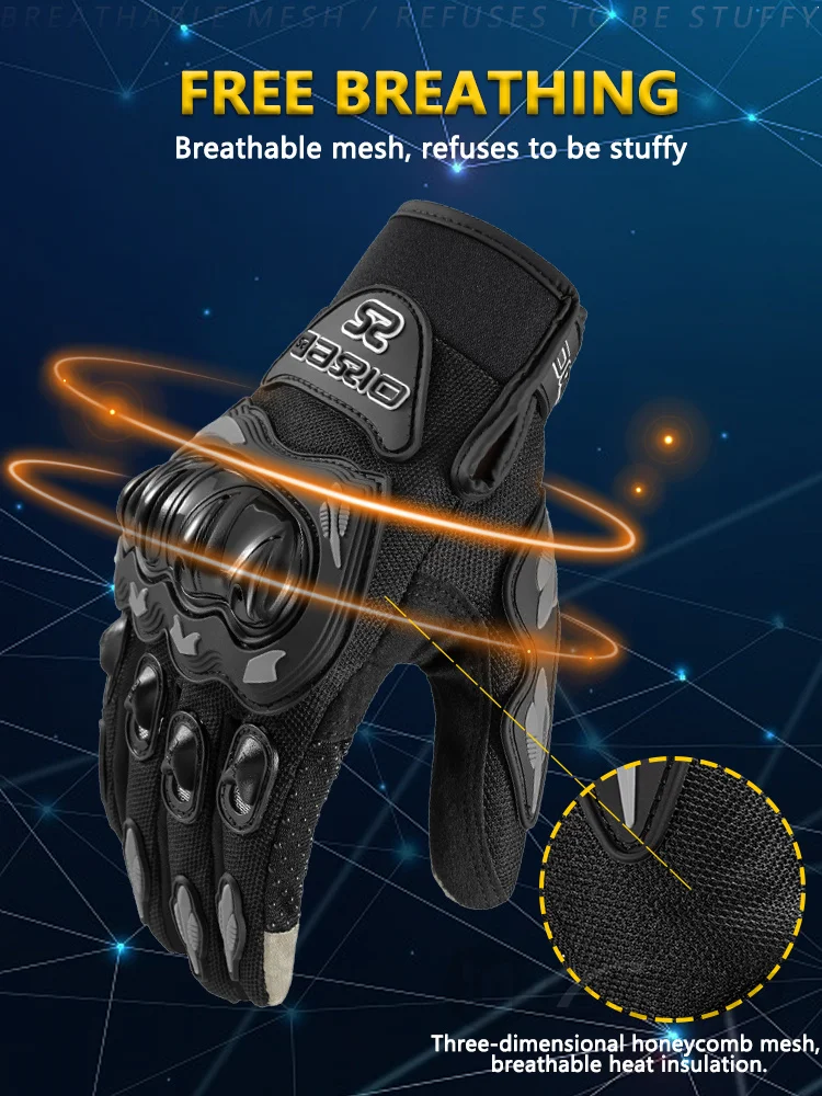 Summer Breathable Full Finger Motorcycle Gloves