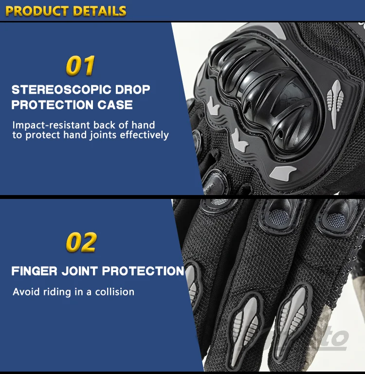Summer Breathable Full Finger Motorcycle Gloves
