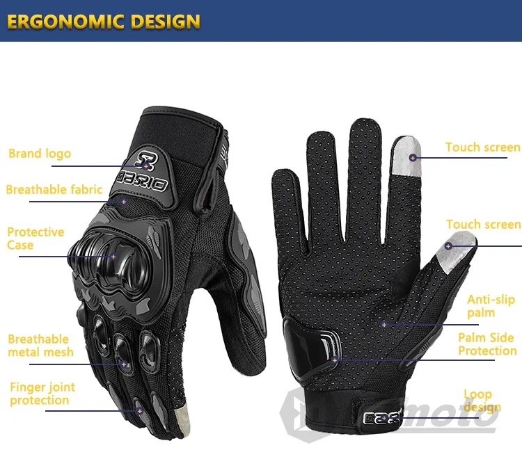 Summer Breathable Full Finger Motorcycle Gloves