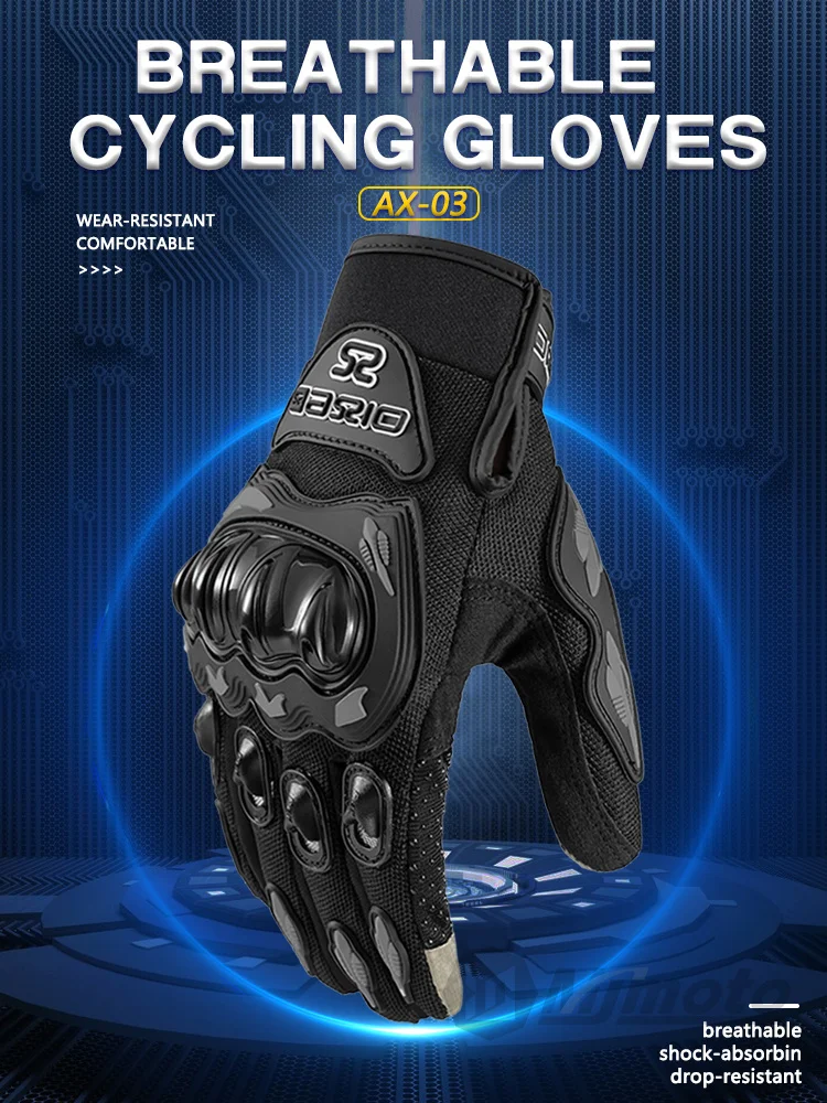 Summer Breathable Full Finger Motorcycle Gloves