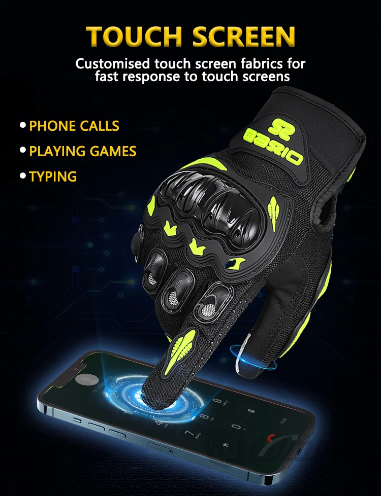 Summer Breathable Full Finger Motorcycle Gloves