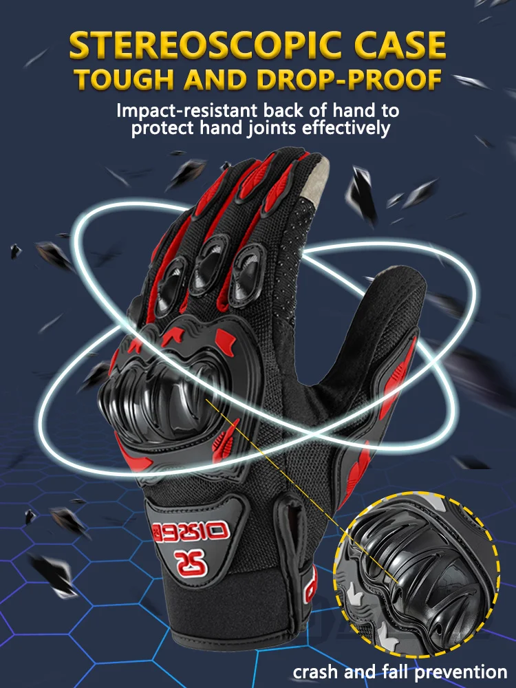 Summer Breathable Full Finger Motorcycle Gloves