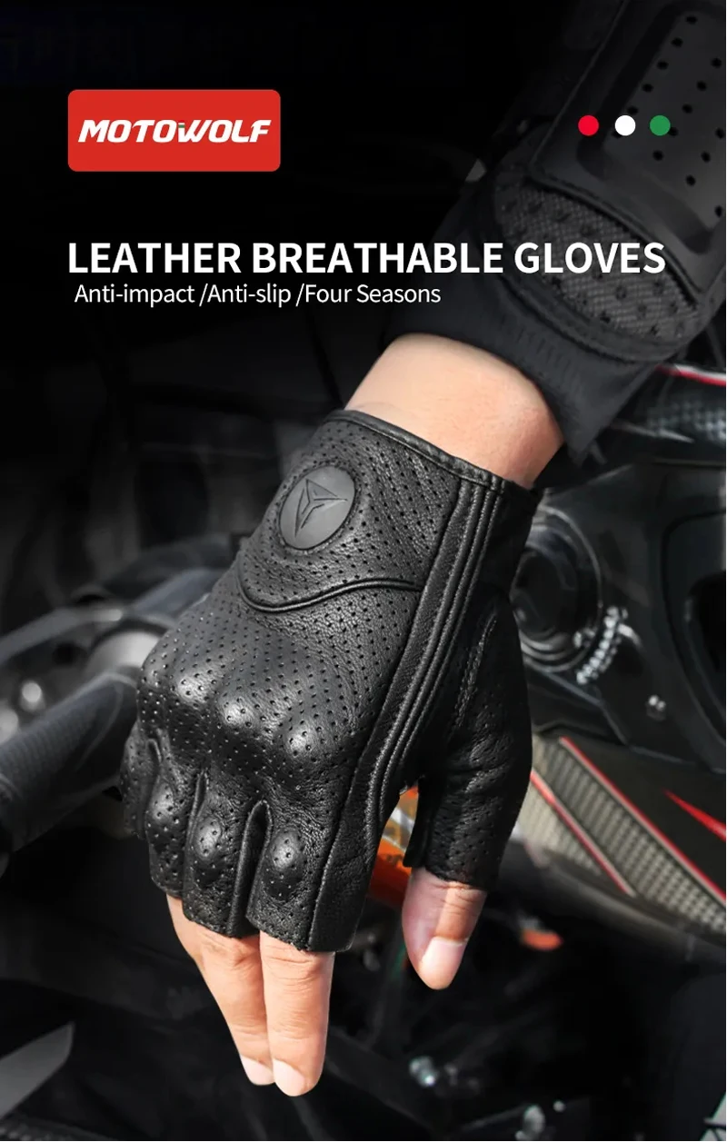 Summer Motorcycle Fingerless Gloves