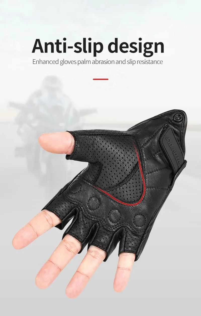 Summer Motorcycle Fingerless Gloves