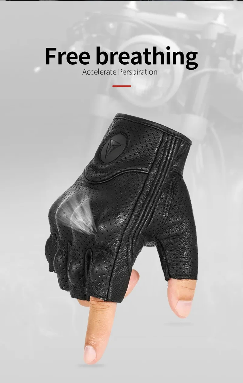 Summer Motorcycle Fingerless Gloves