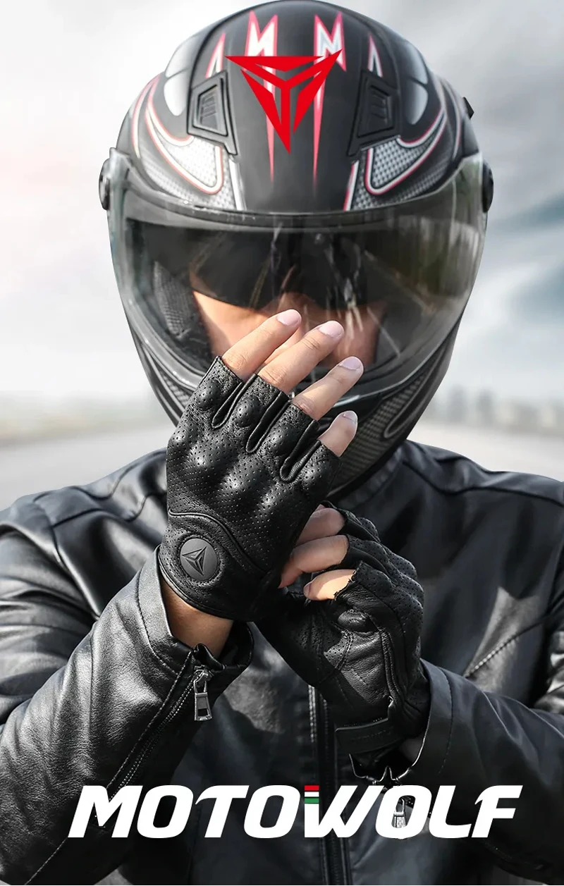 Summer Motorcycle Fingerless Gloves