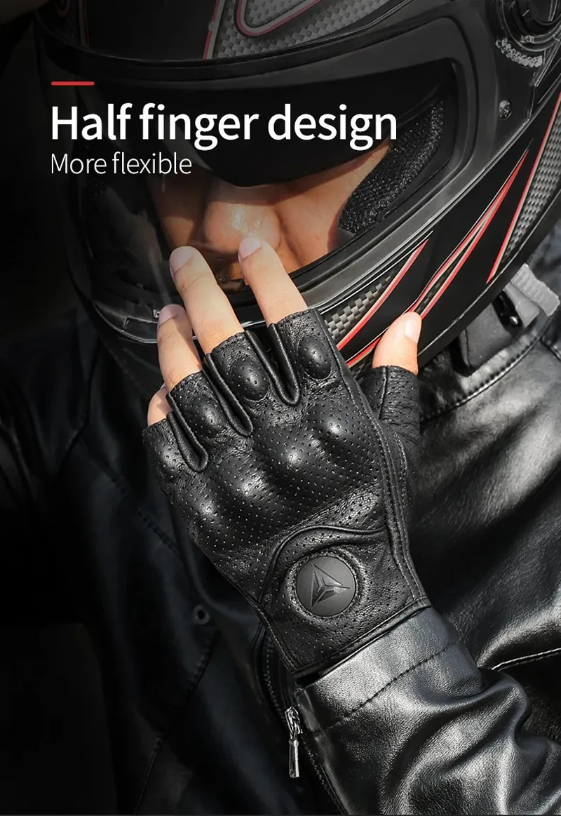 Summer Motorcycle Fingerless Gloves