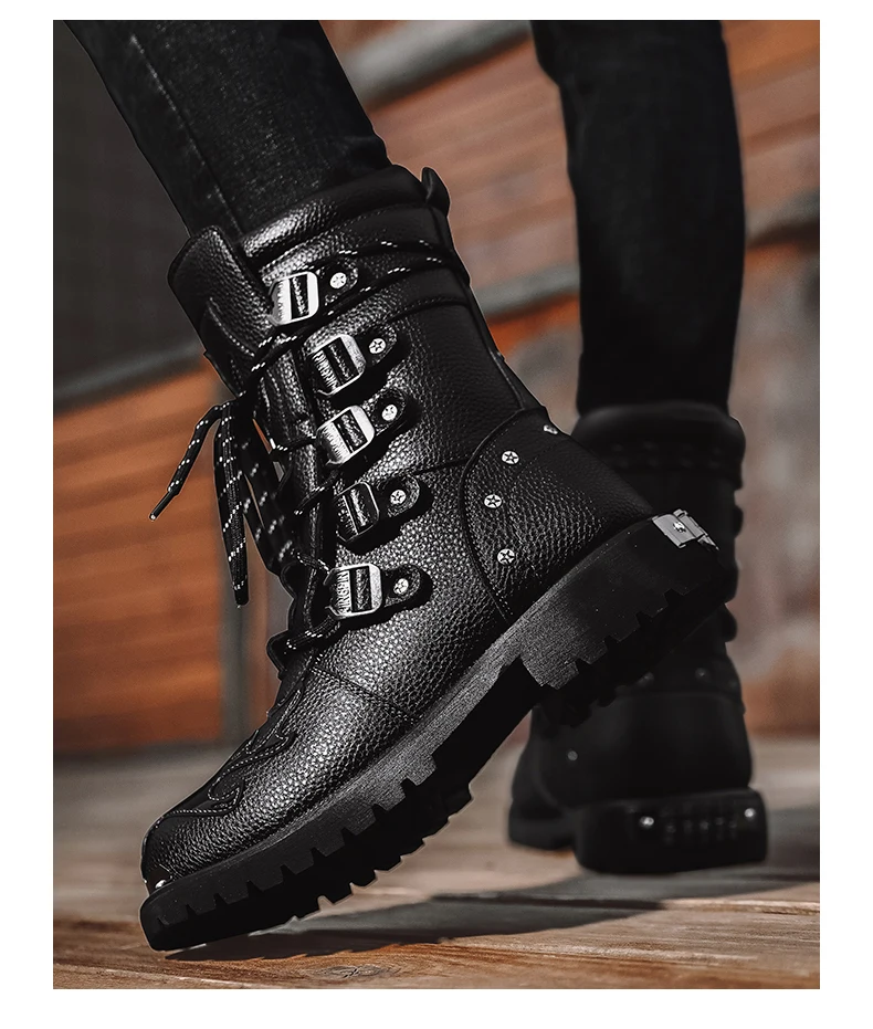 Cycling boots four seasons men's outdoor motorcycle boots plus size