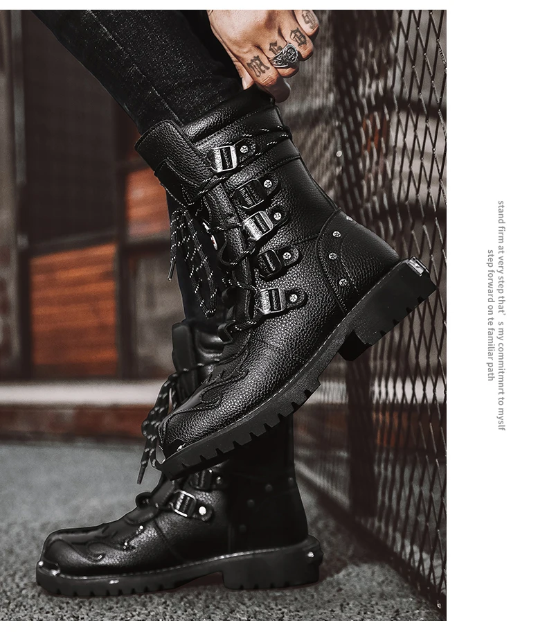 Cycling boots four seasons men's outdoor motorcycle boots plus size
