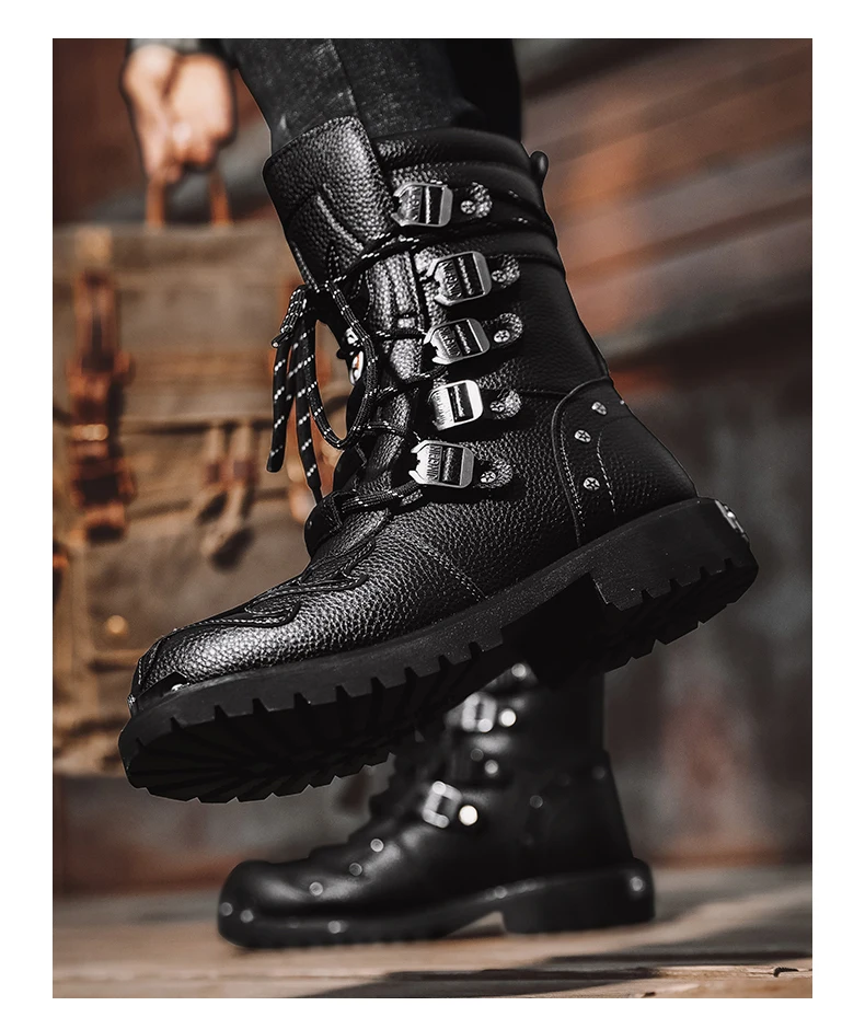 Cycling boots four seasons men's outdoor motorcycle boots plus size