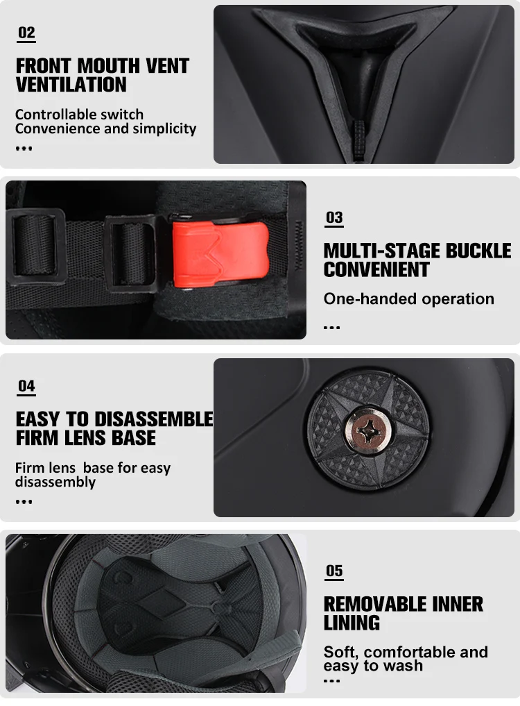 Motorcycle Helmet Double Lens Cross Section