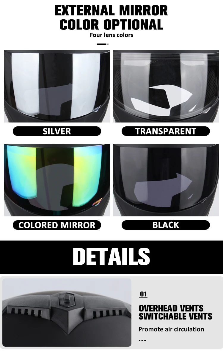 Motorcycle Helmet Double Lens Cross Section