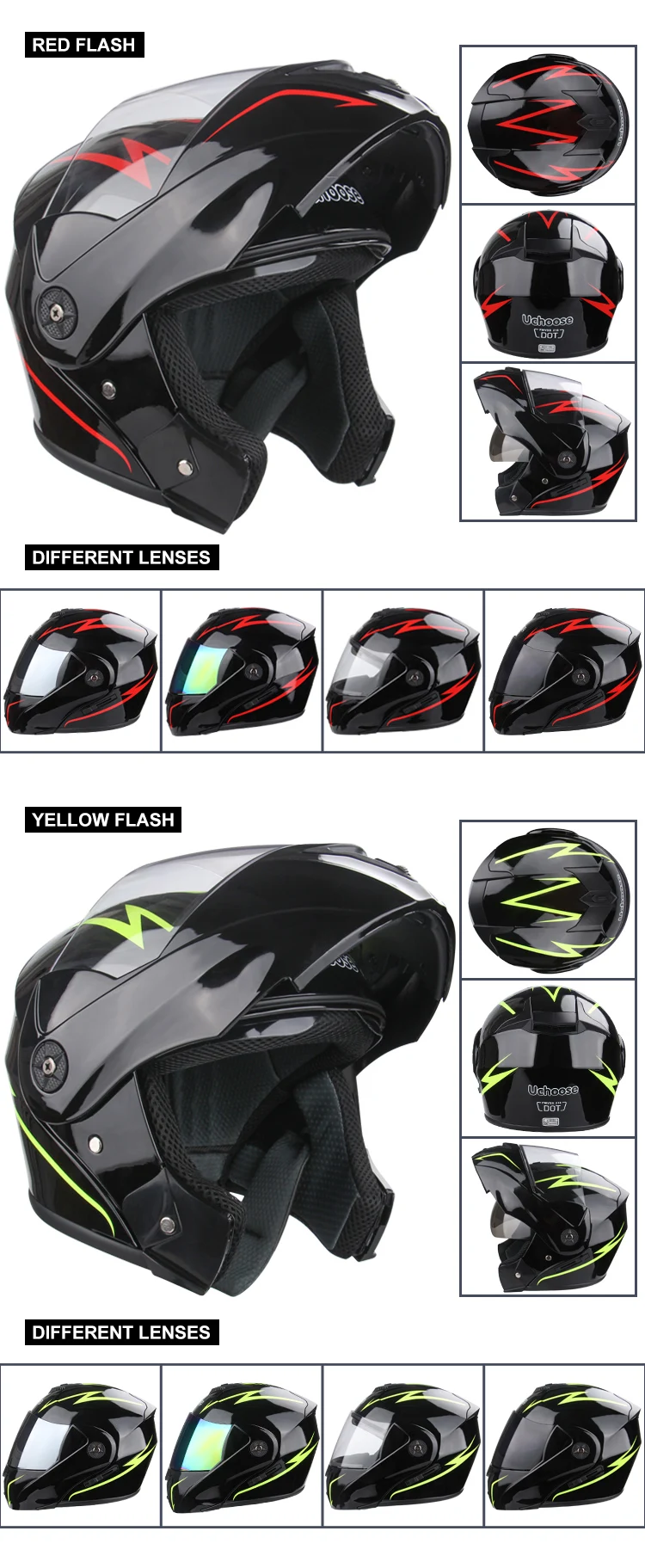 Motorcycle Helmet Double Lens Cross Section