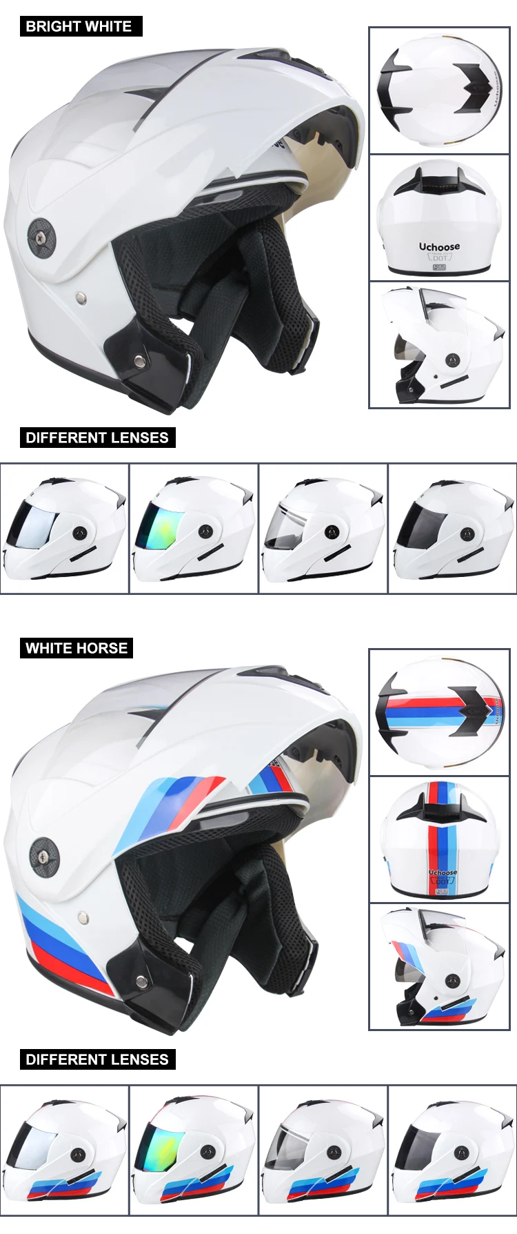 Motorcycle Helmet Double Lens Cross Section