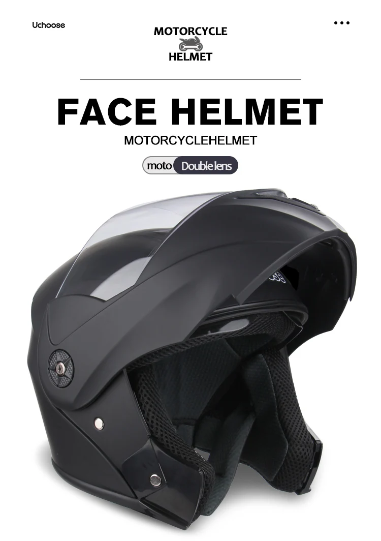 Motorcycle Helmet Double Lens Cross Section