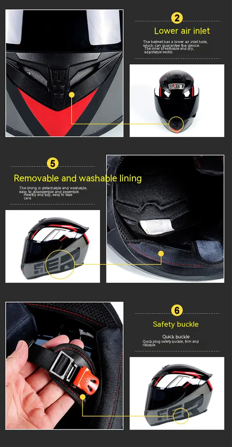 Unisex Motorcycle Helmet