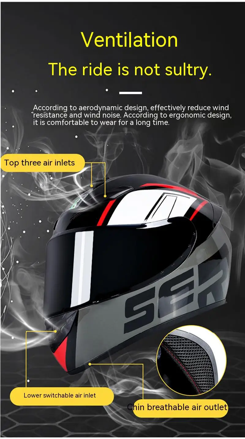 Unisex Motorcycle Helmet