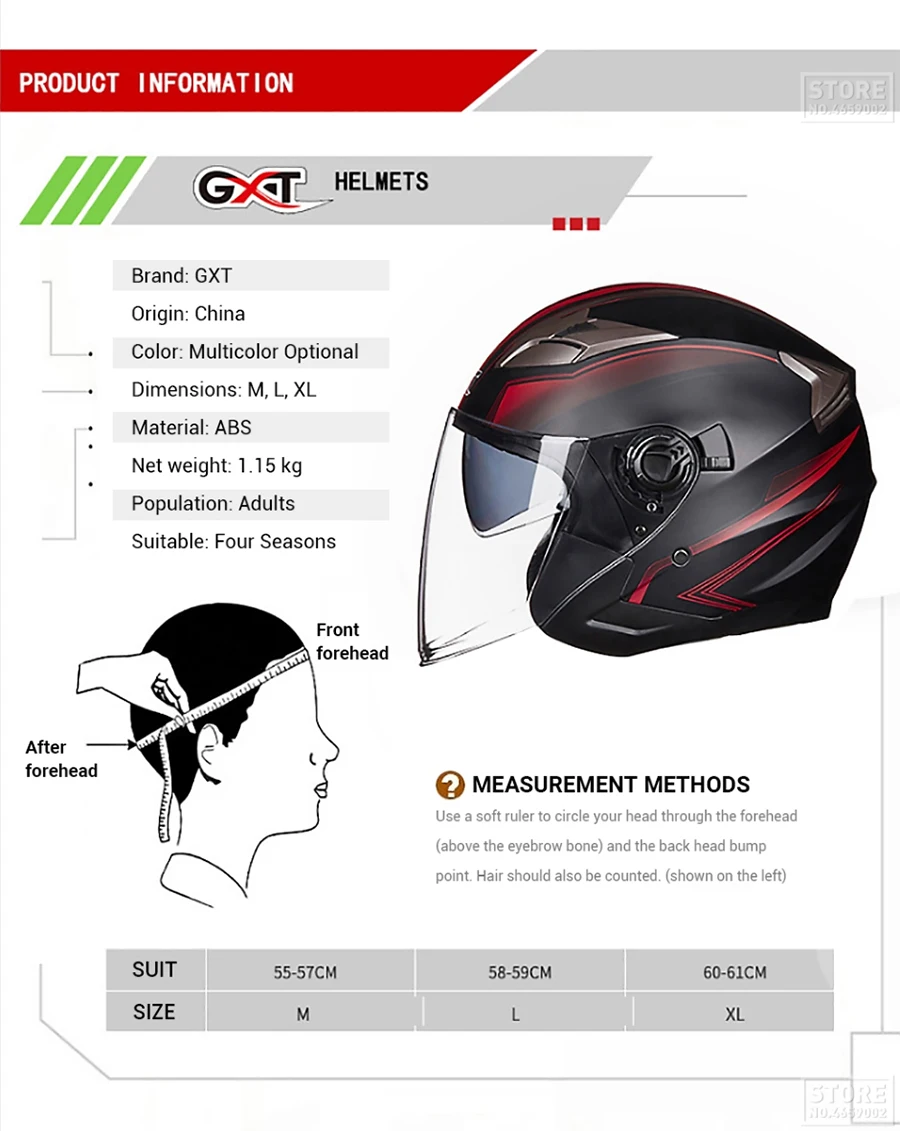 Motorcycle Helmet Half Face Double Lens
